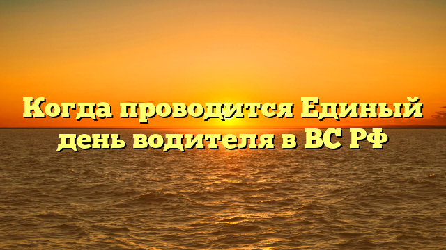 Когда проводится Единый день водителя в ВС РФ